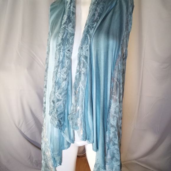 Babaa Teal Lace Shawl - Picture 1 of 4